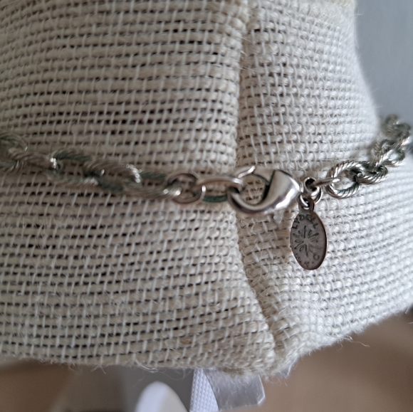 Chain link Charm Style Statement Necklace Silvertone Dark Teal Light Khaki Jewel - Picture 5 of 7